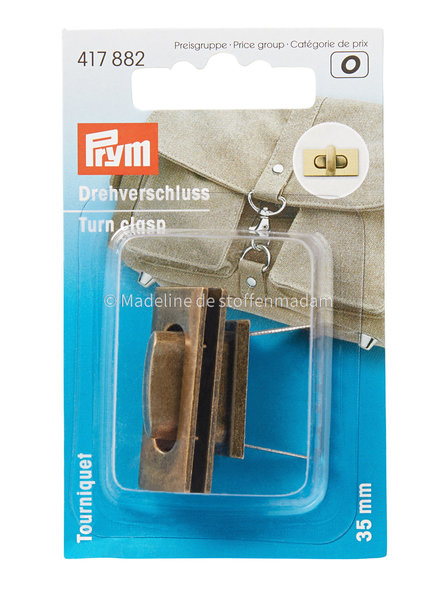 Prym Turn clasps  copper rectangle - Prym