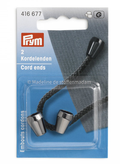 Prym 2 koordeinden kegelvormig nikkel zwart - Prym