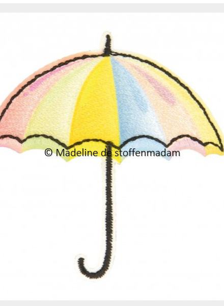 salaris Stad bloem worm paraplu regenboog - applicatie 002 - Madeline de stoffenmadam