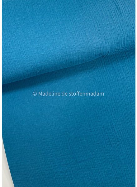 petrolblauw - effen tetra double gauze