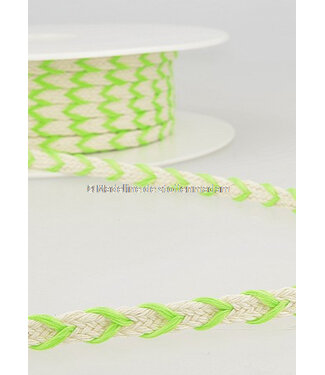 two tone  braided string fluo green- 6 mm - color 102