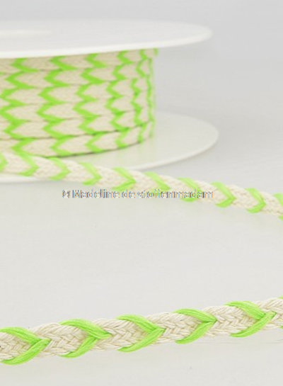 M. two tone  braided string fluo green- 6 mm - color 102