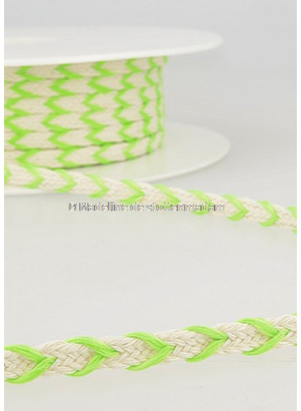 two tone  braided string fluo green- 6 mm - color 102