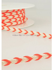 two tone  braided string fluo pink - 6 mm - color 105