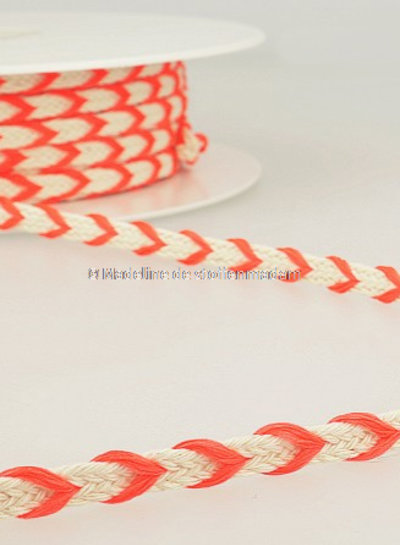 two tone  braided string fluo pink - 6 mm - color 105