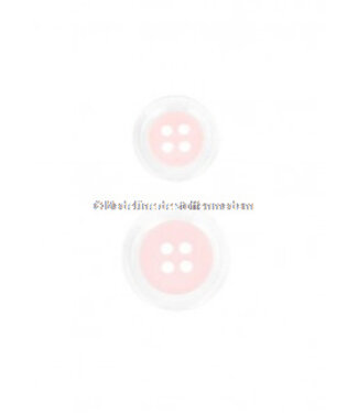 pastel pink button - 4 holes - 15 mm