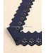 marineblauw - broderie lint 50 mm - enkele rij bloemetjes