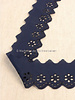 navy - flower pattern embroidery 50 mm  - 1 row