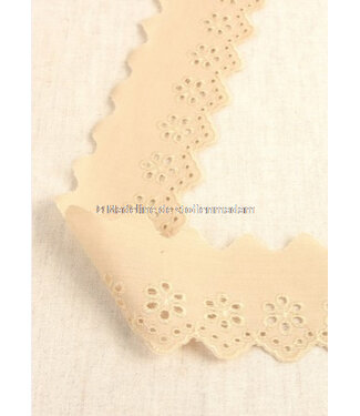 mokka - flower pattern embroidery 50 mm  - 1 row