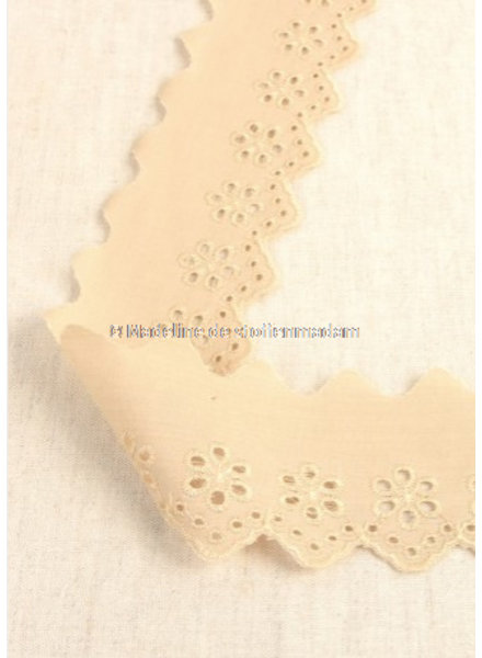 mokka - flower pattern embroidery 50 mm  - 1 row
