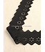 zwart - broderie lint 50 mm - enkele rij bloemetjes