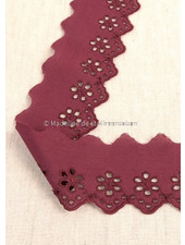 M. burgundy - flower pattern embroidery 50 mm  - 1 row