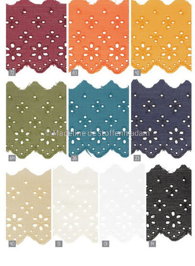 M. burgundy - flower pattern embroidery 63 mm  - 2 rows