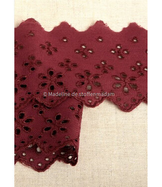 M. burgundy - flower pattern embroidery 63 mm  - 2 rows