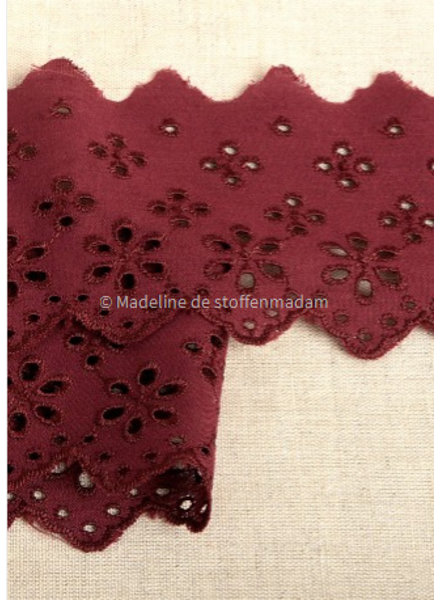 M. burgundy - flower pattern embroidery 63 mm  - 2 rows