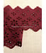 bordeaux - broderie lint 63 mm - dubbele rij bloemetjes