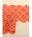 roest - broderie lint 63 mm - dubbele rij bloemetjes