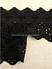 M. black - flower pattern embroidery 63 mm  - 2 rows