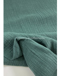 M. linen cotton mix double gauze / plain tetra - dark balsam green