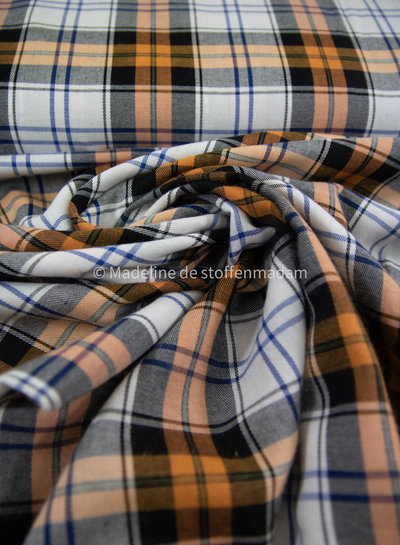 deadstock check - viscose katoen blend - supermooie klassevolle en soepele stof