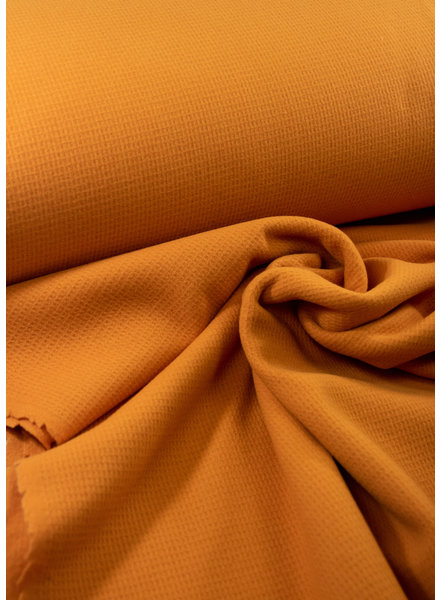 deadstock Italian wool coat fabric - structure - mustard - machine washable