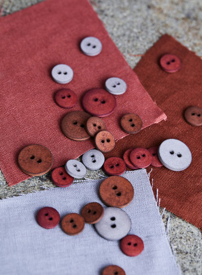 Mind The Maker Lilac - curb cotton button  - 18 mm