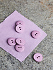 Mind The Maker Lilac - curb cotton button  - 11 mm