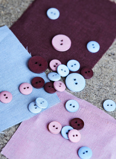 Mind The Maker Lilac - curb cotton button  - 11 mm