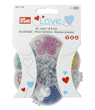 Prym Love Press Stud Jersey Colour MS 8 mm 6 Colours Brass