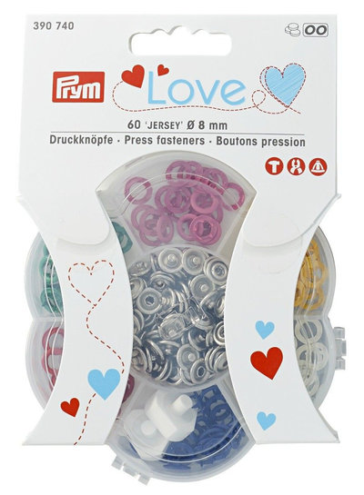 Prym Love Press Stud Jersey Colour MS 8 mm 6 Colours Brass