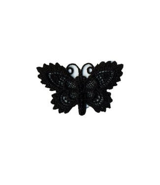 black - butterfly lace - iron on application - 5 * 3