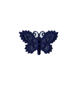 M. navy blue  - butterfly lace - iron on application - 5 * 3