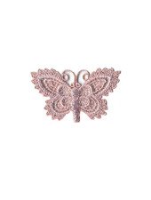 M pink - butterfly lace - iron on application - 5 * 3