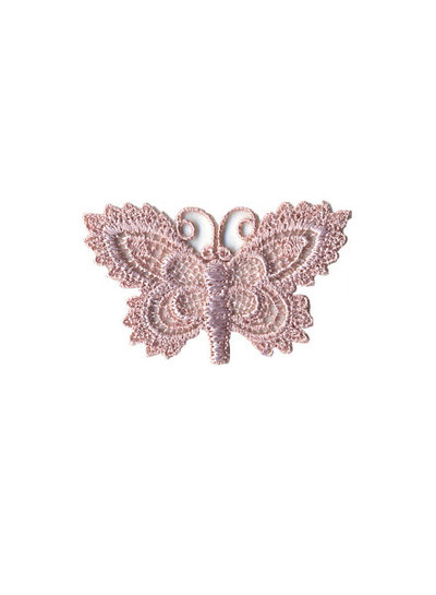 M. roze - vlinder kant - strijkapplicatie - 5 * 3