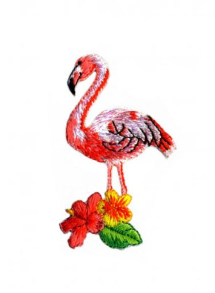 Flamingo en bloemen - strijkapplicatie 2