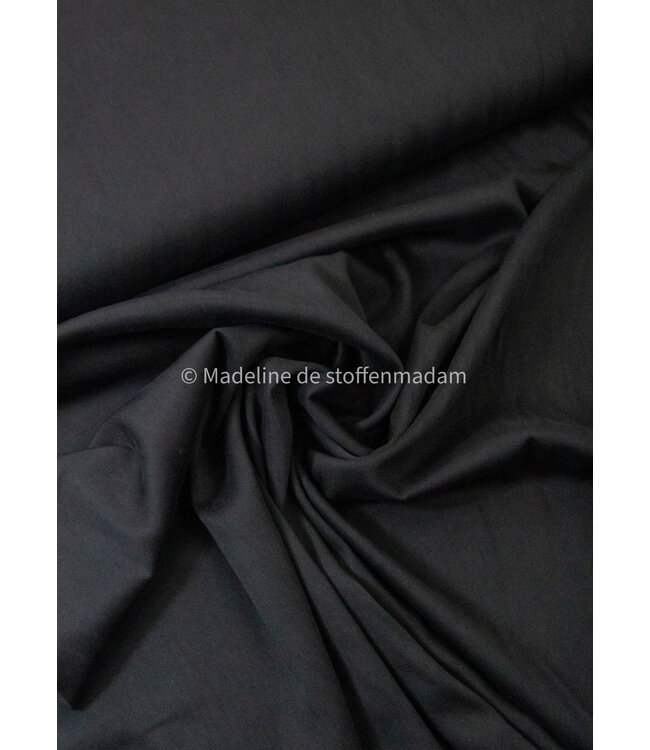 zwart - Sandwashed lyocell blend - licht elastisch