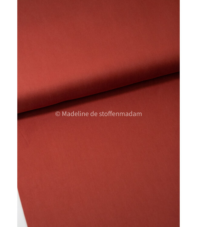 burnt orange - Sandwashed lyocell blend - licht elastisch