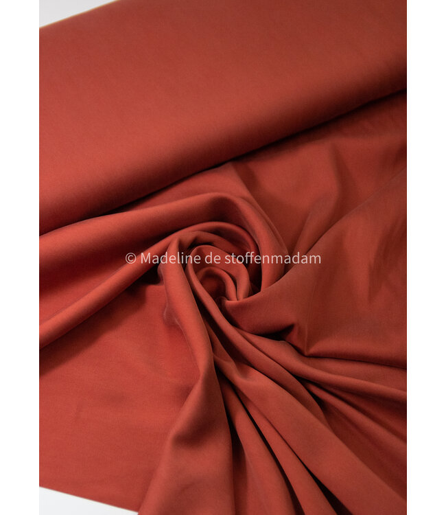 burnt orange - Sandwashed lyocell blend - licht elastisch