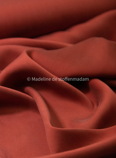 burnt orange - Sandwashed lyocell blend - licht elastisch