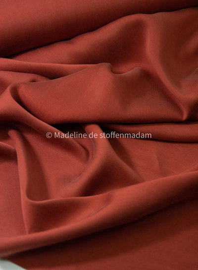 burnt orange - Sandwashed lyocell blend - licht elastisch