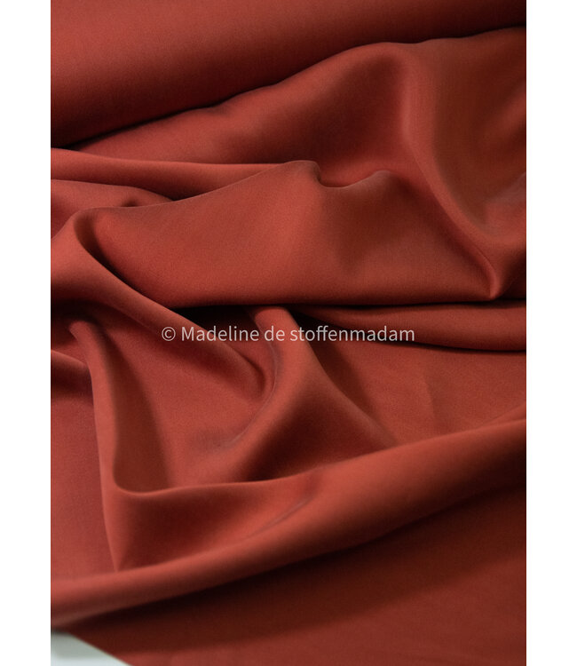 burnt orange - Sandwashed lyocell blend - licht elastisch
