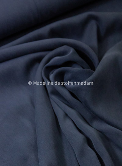 navy - Sandwashed lyocell blend - licht elastisch