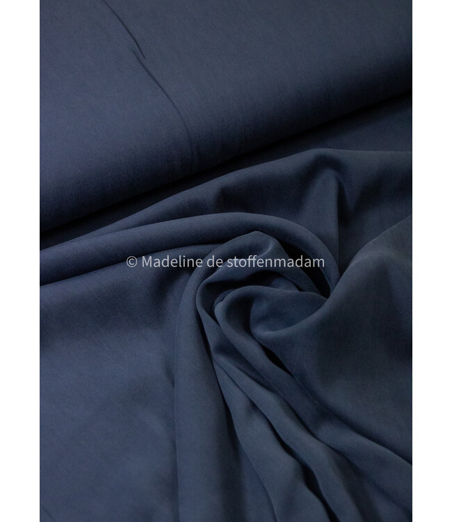 navy - Sandwashed lyocell blend - licht elastisch