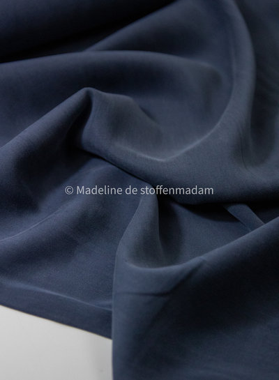 navy - Sandwashed lyocell blend - licht elastisch