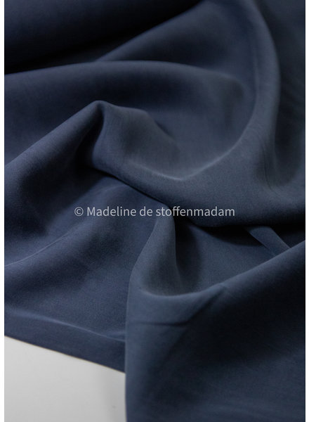 navy - Sandwashed lyocell blend - licht elastisch