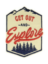 M. Get out and explore -  iron on application - 10cm 001