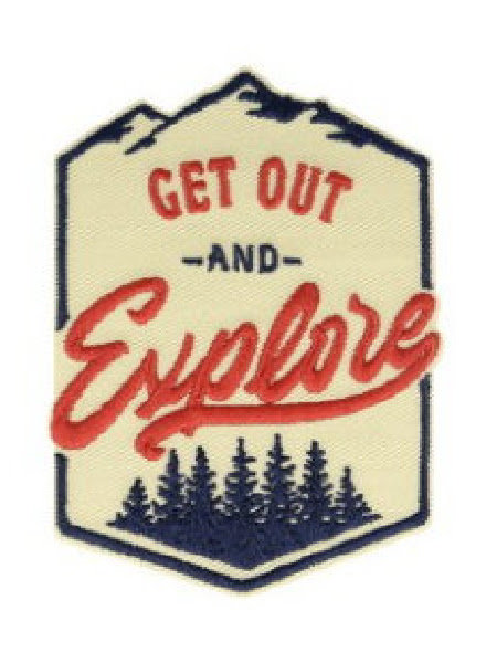 Get out and explore -  iron on application - 10cm 001