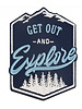 M. Get out and explore -  iron on application - 10cm 005