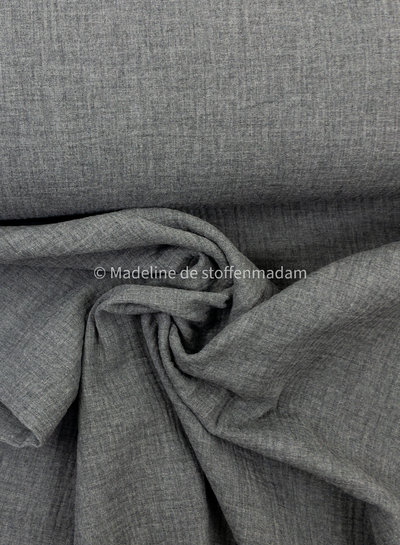 melange gray - double gauze - tetra - GOTS