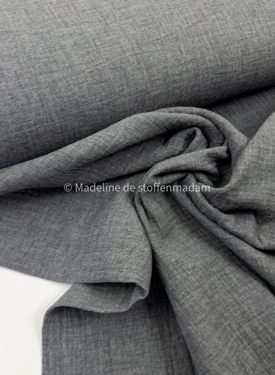 melange gray - double gauze - tetra - GOTS